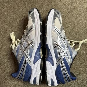 ASICS Blue and Silver Running Shoes